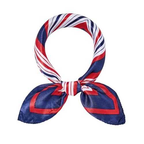 Sailor Scarf Flight Attendant Neck Scarf Red White And Blue Bandana For Women Yacht Rock Party Accessories Blue Red And White Stripes