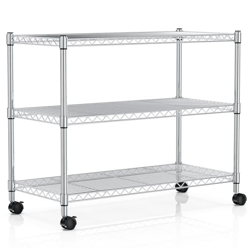 YSSOA Heavy Duty 3-Tier Storage Shelves 750Lb Capacity, 24.02" D