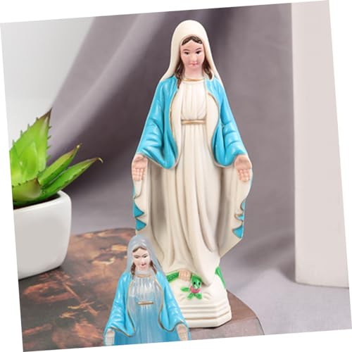 Set de 3 estatuas virgen María de resina miniatura 3