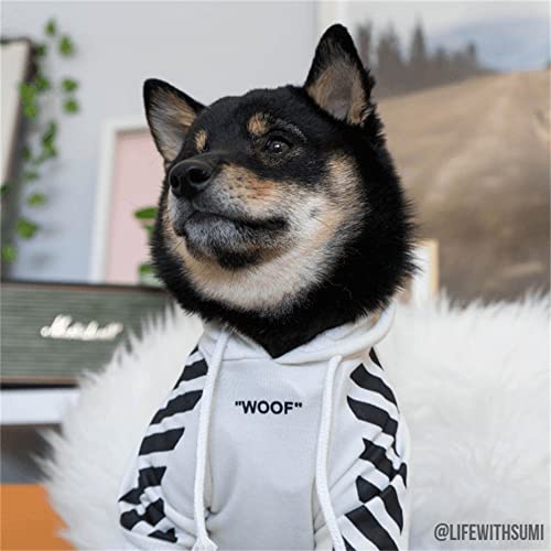 Hundemantel für kleine Hunde, Mode Hoodie, Hund Wintermantel, Hundejacke Geeignet für Schnauzer, Corgi, Französische Bulldogge, Teddy usw Weiß XL