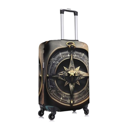 Travel Luggage Cover for Suitcase Tsa Approved, Washable Elastic Suitcase Protector, Magical Design Norse Runes Compass Suitcase Cover Anti-scratch Baggage Cover Fits 22-24 Inch Luggage Sleeve Large3