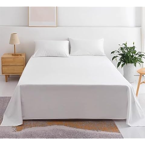 Waterproof Bed Flat Sheet Cotton Reusable Washable Mattress Protector Sheet Outdoor Furniture Cover for Bedding,Couch,Hotel, Nursing Homes Size 90.5" X 98.4". (White,King) Cover