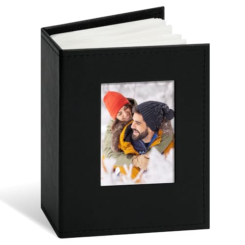 Vienrose Photo Album 4x6 100 Photos Leather Cover Picture Book with Front Window, Slip-in Picture...