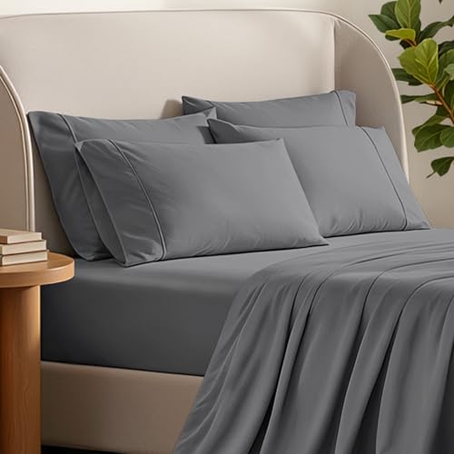 Image of Bare Home Microfiber King Size Pillowcases - 4 Pack, Grey, 20x40