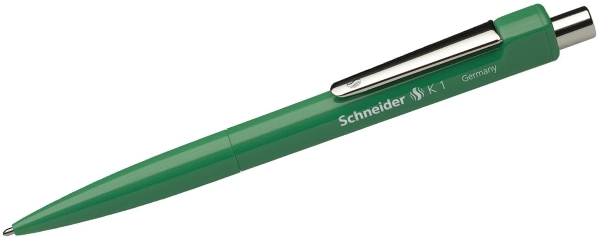Kugelschreiber K1 grün – Druckkugelschreiber mit robustem Clip