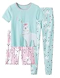 Topgal Llama Pajamas for Girls – Cotton Snug-Fitting Tee Shorts & Pants PJ Set Size 4