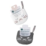 2PCS Lovely Cats Shape Dish Sponges Cleaner Scouring Sponge Efficient Cleaning Pad for Scrubbing Cookware Dishwashing Sponge Scubbing Tool