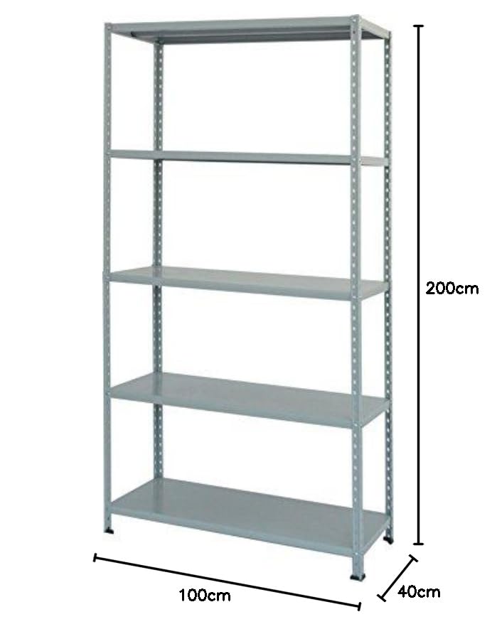 Scaffale Metallo Scaffalatura 5 ripiani cm. 100x40x200 h Grigio