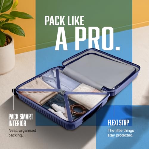 Image of American Tourister Liftoff+|Small Size Cabin Trolley Bag (55 cm) for Travel|360 8 Wheel Spinner Travel Luggage|Hard Case Polypropylene (PP) Suitcase|Mounted TSA Lock|Midnight Blue