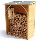 Melko Kaminholzregal mit R&uuml;ckwand Brennholzregal Understand aus Holz, 160 x 134 x 75 cm Holzunterstand f&uuml;r Kaminholz gro&szlig;es Fassungsverm&ouml;gen Holzstapelhilfe Feuerholzregal aussen