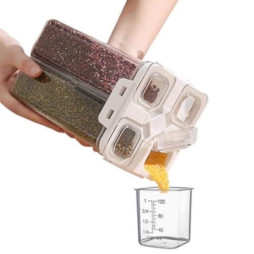 Contenitore di immagazzinaggio di riso e cereali, distributore di cibo secco - Secchio di cereali ermetico della cucina a prova,Contenitori di immagazzinaggio della cucina riso all'aria
