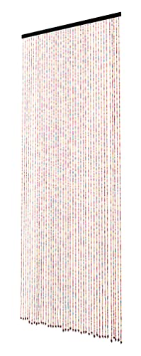 36 inches x 79 inches (Rainbow) FlavorThings 41 Strands Rainbow Colorful Hippie Boho Bohemian Natural Wooden Door Beaded Curtain Doorway Beads Bamboo Beads