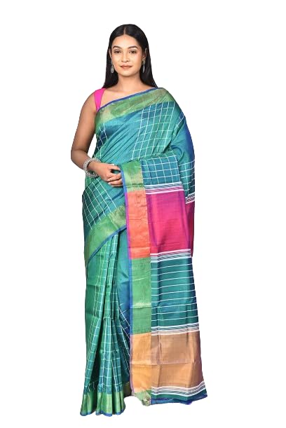 RAMSHYAM COLLECTION Women's Katan Silk Galani Saree, Multicolour