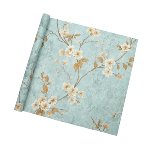 WENHA(小さな店) バレンタインデー用エンボス加工金箔フラワーラッピングペーパー、アート美学折り紙ホットスタンプ箔韓国ラッピングペーパー、10枚(Mint)