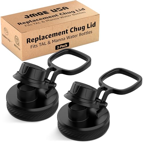 Jmoe USA Replacement Lid For Tal Ranger Pro and Manna Water Bottles | Fits 18, 26, 40, 64 oz Sizes | Shatter Resistant Material | Made of Food-Grade Plastic & Silicone | Easy Twist Cap (2-Pack)