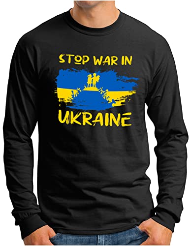 T-shirt Ukraine manches longues noir idéal pour un look urbain et décontracté au quotidien