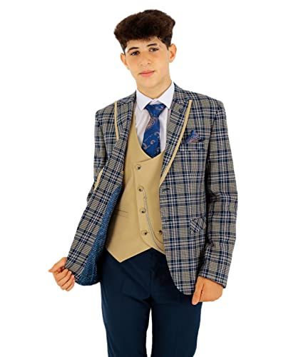 Costume mariage garçon confortable coupe ajustée ensemble chic bleu marine