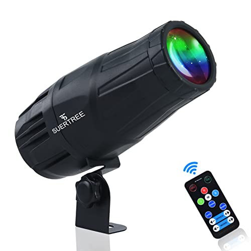 Suertree Pinspot Light With Mini 15W Rgbw Led Beam - Remote Control Mirror Ball Spotlight - 4 In 1 Super Bright Stage Spotlight For Parties，Dj, Disco, Bar, Club, Wedding(Black) #TOP22