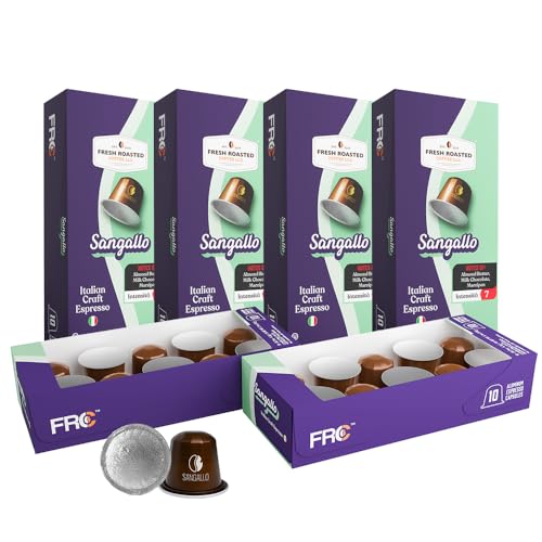Image of Fresh Roasted Coffee, Sangallo Italian Craft Espresso Capsules for Nespresso OriginalLine, Intensity 7, Kosher, 60 Recyclable Aluminum Capsules
