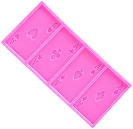 Miniatura 3 de 4 tarjetas de póquer de Ases King Fried Molde de silicona para hacer dulces de fondant, moldes de chocolate, postres, cubitos de hielo, goma,