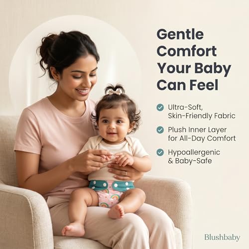Image of Blushbaby Premium Reusable Cloth Diaper for Babies (3 Months - 3 Years) | 1 Washable Diaper with 1 Insert Pad | Adjustable, Leak-Proof, rash free & Absorbent | Freesize Diaper (5-18kg)