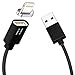 Produktbild 1m Premium Nylon Magnet USB Ladekabel Datenkabel [1x Kabel + 1x Stecker] kompatibel mit iPhone 12 Pro Max 11 XS XR X 10 8 7 6S 6 Plus 5 SE