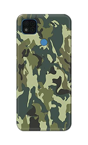 Image of Printed Hard Back Cover Case for Mi Poco C31 Back Cover (Green Army Camouflage) -1803
