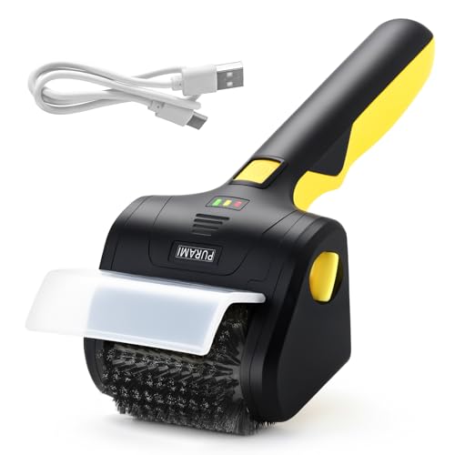 Battery Operated Grill Cleaner PURAMI Wireless Outdoor 360° Rotating Electric Grill Brush, Rechargeable Lithium 8V 700r/min Heavy Duty BBQ Accessories Scrubber