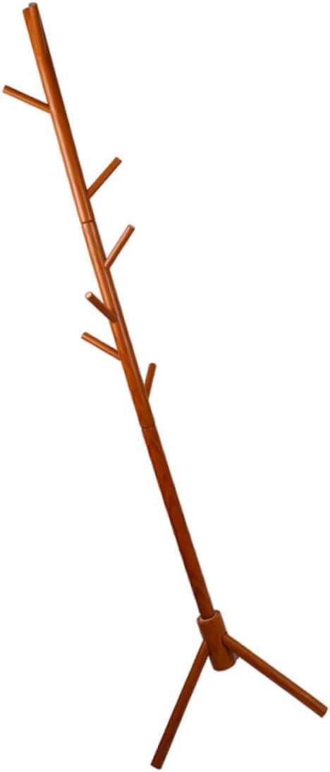 MERRYHAPY Coat Rack with Hooks Multi-functional Hat Storage Hanger for Entryway and Bedroom Space-saving Design Brown Wood Material for Long-term Use