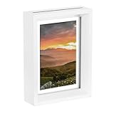 Este marco flotante está hecho de madera y materiales acrílicos, con un diseño de doble capa para lograr un efecto flotante en perspectiva. También puede insertar fotos espalda con espalda para mostrar una imagen adicional. Puedes decorar tu hogar u oficina con recuerdos de viaje, certificados, obras de arte, flores o vitrinas flotantes, ya sea de pie o colgadas.