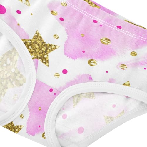 Cotton Toddler Underwear Floral Gold Stars Pink Tie Dye Little Girl Panties Bright Underpants Briefs 2t4