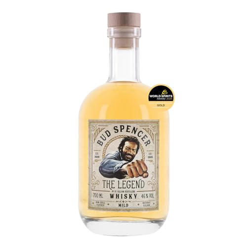 Bud Spencer Whisky - The LEGEND - [MILD 46% Vol 0 7l] Deutscher Premium Whiskey aus ausgewählten Fässern - Geschenke Box - Bud Spencer und Terence Hill Fanartikel - Whisky Geschenke für Männer