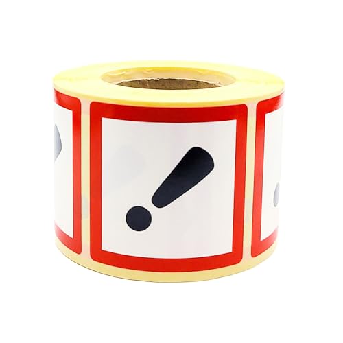 MD Labels GHS-Gefahrgutetiketten – 500 Stück, 50x50 Mm, Gesundheitsschädlich, UV-Flexodruck, Temperaturbeständig Von -40 Bis +70 °C