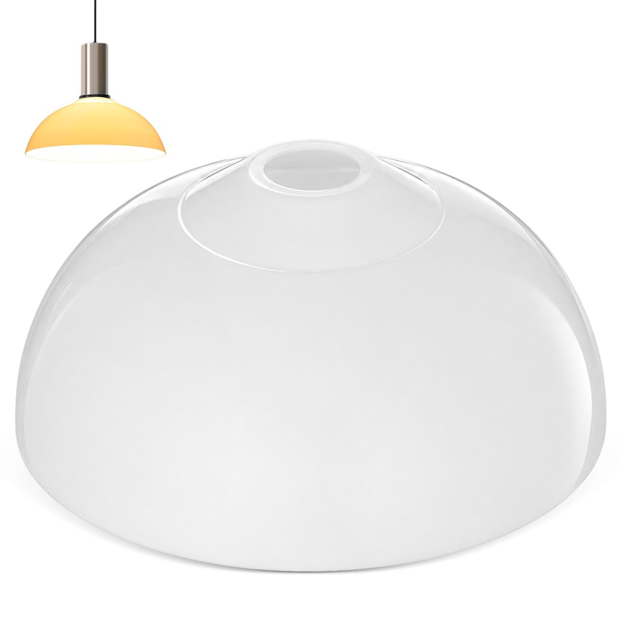 UKCOCO Acrylic Hanging Lamp Shade Replacement for E27 Ceiling Light Modern Decorative Indoor Lamp Shade 11.42In X 11.42In X 4.72In Home Lighting Accessory Bulb Not Included