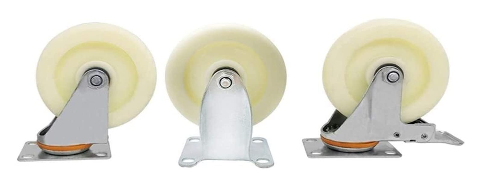 Roulette robuste pour meuble 4 pouces nylon avec freins charge lourde