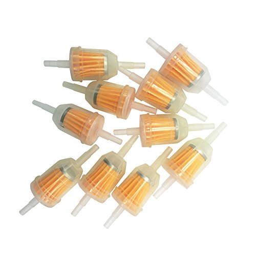 Zytc Oil Gas Inline Fuel Filters With Steel Ring Fit Kawasaki Kohler Briggs Stratton John Deere 1/4 Inch X 5/16 Inch 10 Pack #TOP1