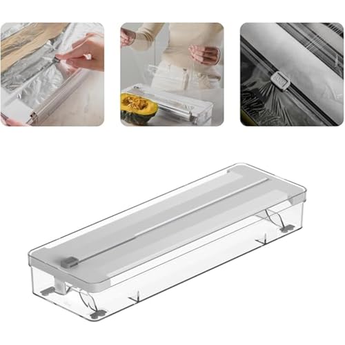 Organizador e Cortador de Rolos Duplo Clear OU - Ideal para Papel Filme, Alumínio e Manteiga