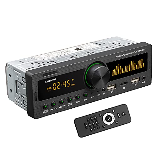 Single Din Stereo with App Control, Dual USB Car AM/FM Radio Receiver with Bluetooth Handsfree and Voice Assistant & Audio Recording Support Aux-in/TF Card/USB/MP3 Player
