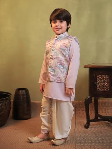 Image of AJ DEZINES Kids Ethnic Wear Kurta Waistcoat and Dhoti Pant for Boys