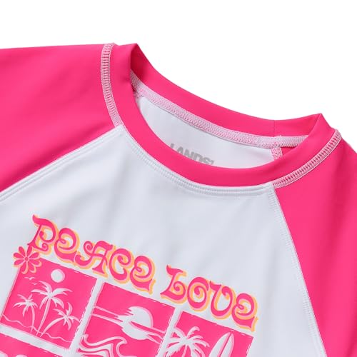 Image of Lands' End Girls Graphic Mock Neck UPF 50 Sun Protection Rash Guard