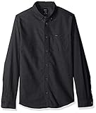 RVCA mens Long Sleeve Slim Fit Oxford Woven Button Down Shirt, Black, Small US