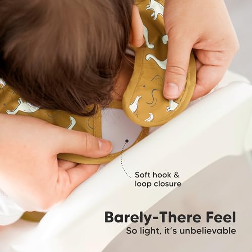 KeaBabies 3-Pack Waterproof Baby Bibs for Eating and Baby Washcloths for Newborn - Lightweight Infant Bib with Food Catcher - Kids Bath Towels, Face Towel4