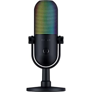 Razer Seiren V3 Chroma - RGB-USB-Mikrofon mit Tap-to-Mute (Reaktive Beleuchtung, Supernieren-Kondensator-Mik... Digitaler Verstärkungsbegrenzer und integrierter Schockdämpfer) Schwarz