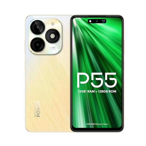 Image of Itel P55 4G | Upto 12GB RAM with Memory Fusion & 128GB ROM| 50MP AI Dual Rear Camera & 8MP Front Camera| 5000mAh Battery with 18W Charger | Dynamic Bar|UFS 2.2| Brillant Gold