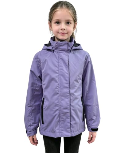 Image of YINGJIELIDE Boys Girls Waterproof Rain Jackets Kids Easy to Fold Windbreaker Lightweight Outdoor Hooded Raincoat