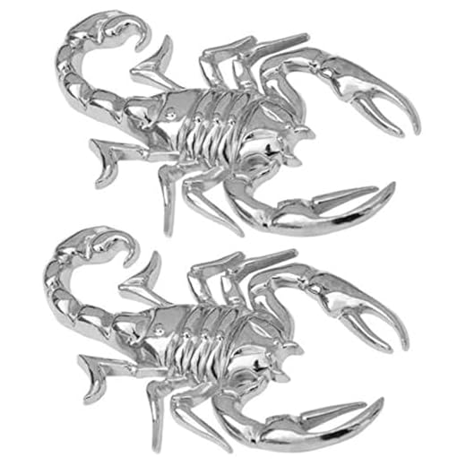2X Scorpion Sticker Car Decals Funny Cool Metal Car Body Decor Badge Silver