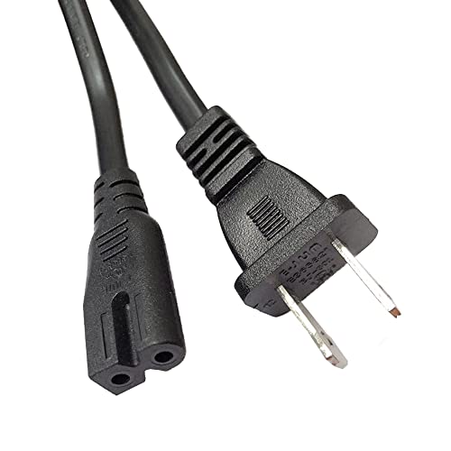 Shafi® 6Ft 2 Prong Power Cord - [Ul] Polarized Power Cord Nema1-15P To Iec-C7 - Replacement Figure-8 Ac Power Cable Compatible With Vizio Led-Hdtv D-E-M-Series, Sewing Machine, Soundbar - 6-Feet #TOP6