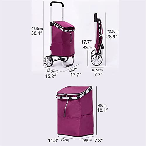 Einkaufswagen 28L Einkaufstrolley Auf Rädern Faltbarer Schubkarren Mit Kissengriff Zum Einkaufen… – Bild 6