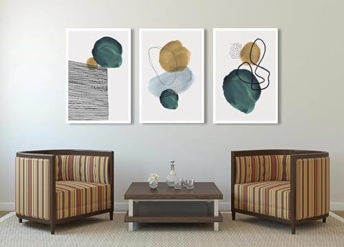 Impression sur toile extra large pour salon moderne triptyque chic - 3