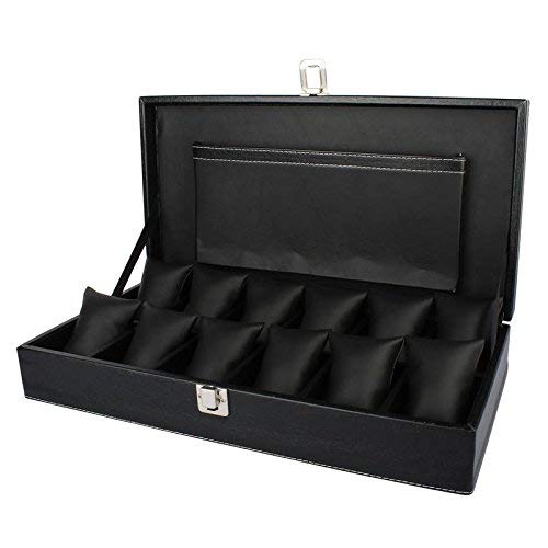 PANKATI® leatherete Display 12 Watch Storage Box with 8 Compartments (FULL BLACK) (B07YZMQT73) Amazon Price History, Amazon Price Tracker